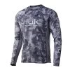 HUK Performance Fishing Icon X KC Refraction Camo Long Sleeve Shirt - Mens