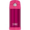 Thermos FUNtainer Stainless Steel Insulated Pink Water Bottle W/Straw
